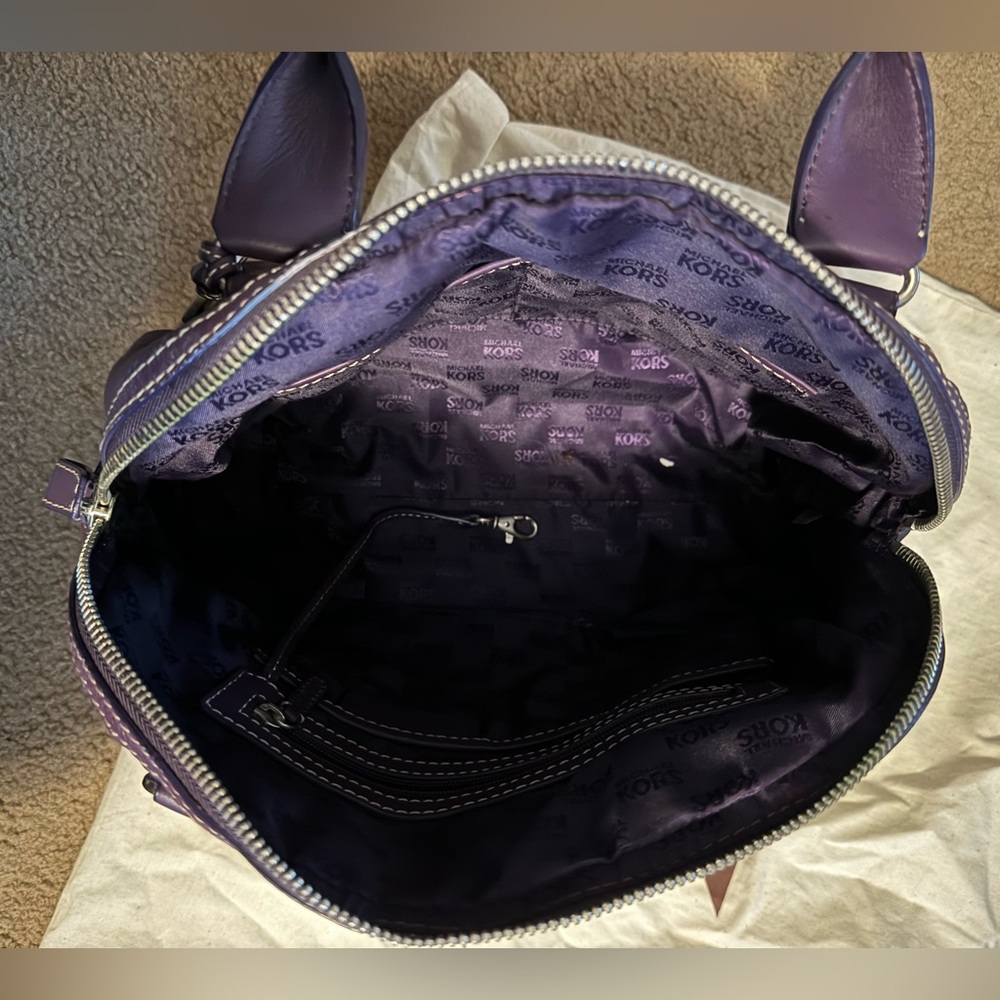 Michael Kors Purple Stud-Accent Shoulder Bag - Picture 3 of 3